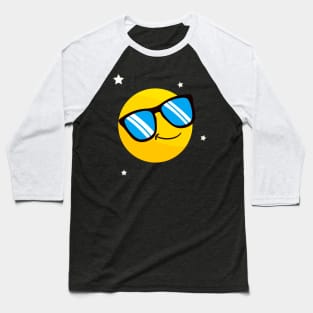 Cool Smile Sunglasses Emoticon Funny Emote Baseball T-Shirt